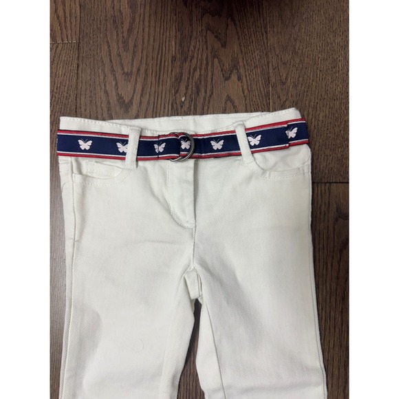 Jamie & Jack Kids White Butterfly Belt Pants Adjustable Waist Size 3 - Picture 2 of 4